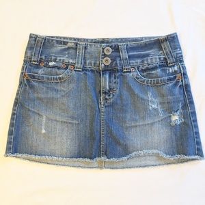 American Eagle Denim Cutoff Mini Skirt Size 0